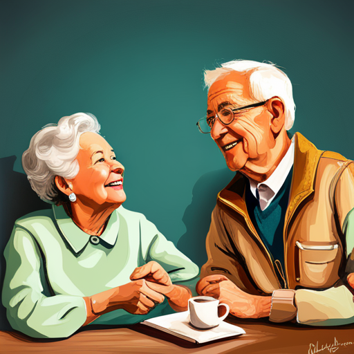 A senior couple discussing their plans for aging in place in their own home