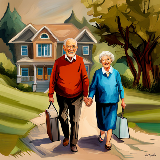 A senior couple preparing for the transition to an assisted living facility or nursing home